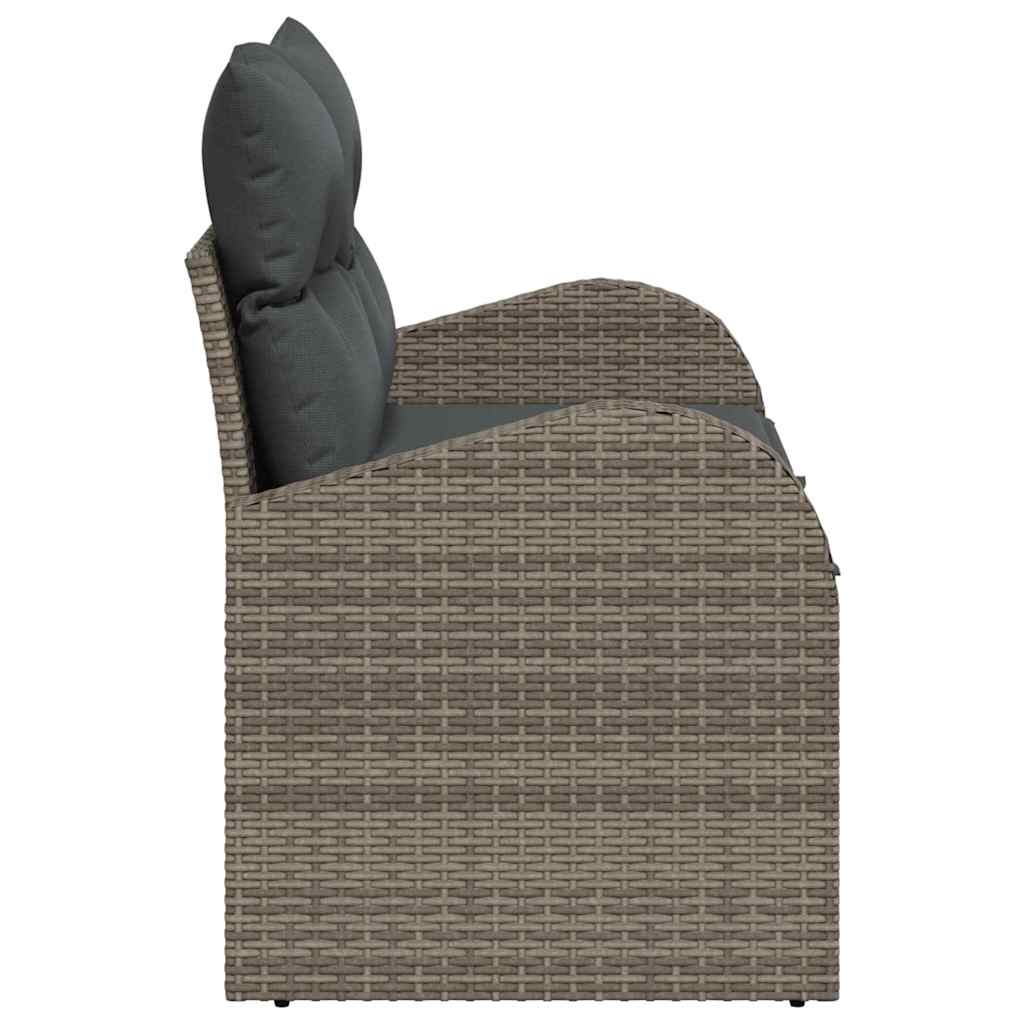 Divano da giardino Grigio 124 x 62 x 69cm polyrattan | homemem39
