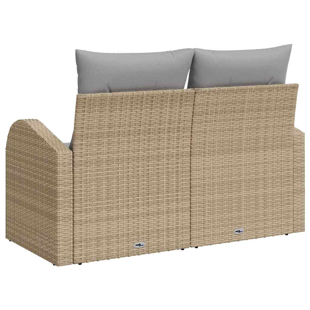 Divano da giardino con cuscino Beige 124 x 62 x 69cm polyrattan | homemem39
