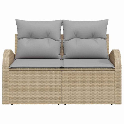 Divano da giardino con cuscino Beige 124 x 62 x 69cm polyrattan | homemem39