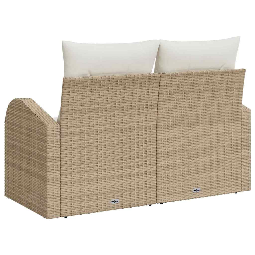 Divano da giardino con cuscino Beige 124 x 62 x 69cm polyrattan | homemem39