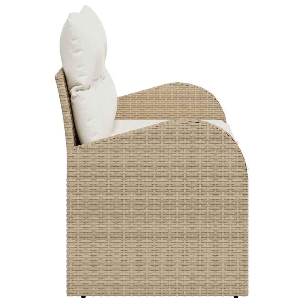 Divano da giardino con cuscino Beige 124 x 62 x 69cm polyrattan | homemem39