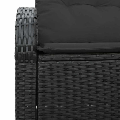 Divano da giardino con cuscino Nero 124 x 62 x 69cm polyrattan | homemem39