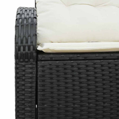 Divano da giardino con cuscino Nero 124 x 62 x 69cm polyrattan