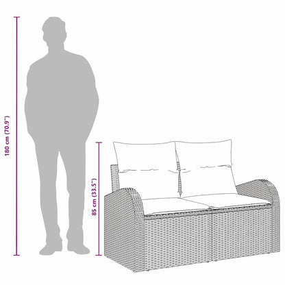Divano da giardino Marrone 124 x 62 x 69cm polyrattan | homemem39