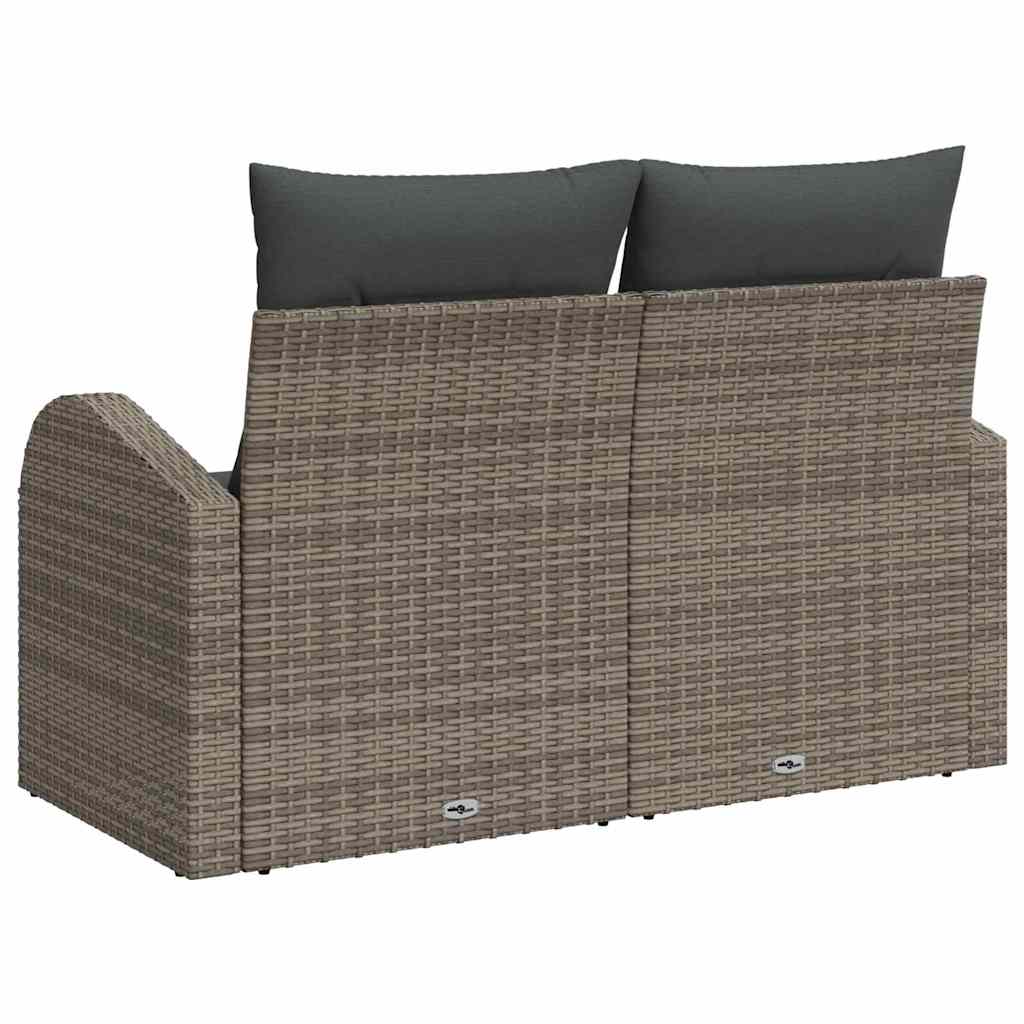 Divano da giardino Grigio 124 x 62 x 69cm polyrattan | homemem39