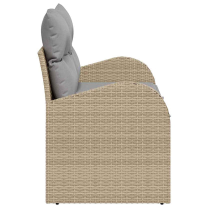 Divano da giardino con cuscino Beige 124 x 62 x 69cm polyrattan | homemem39