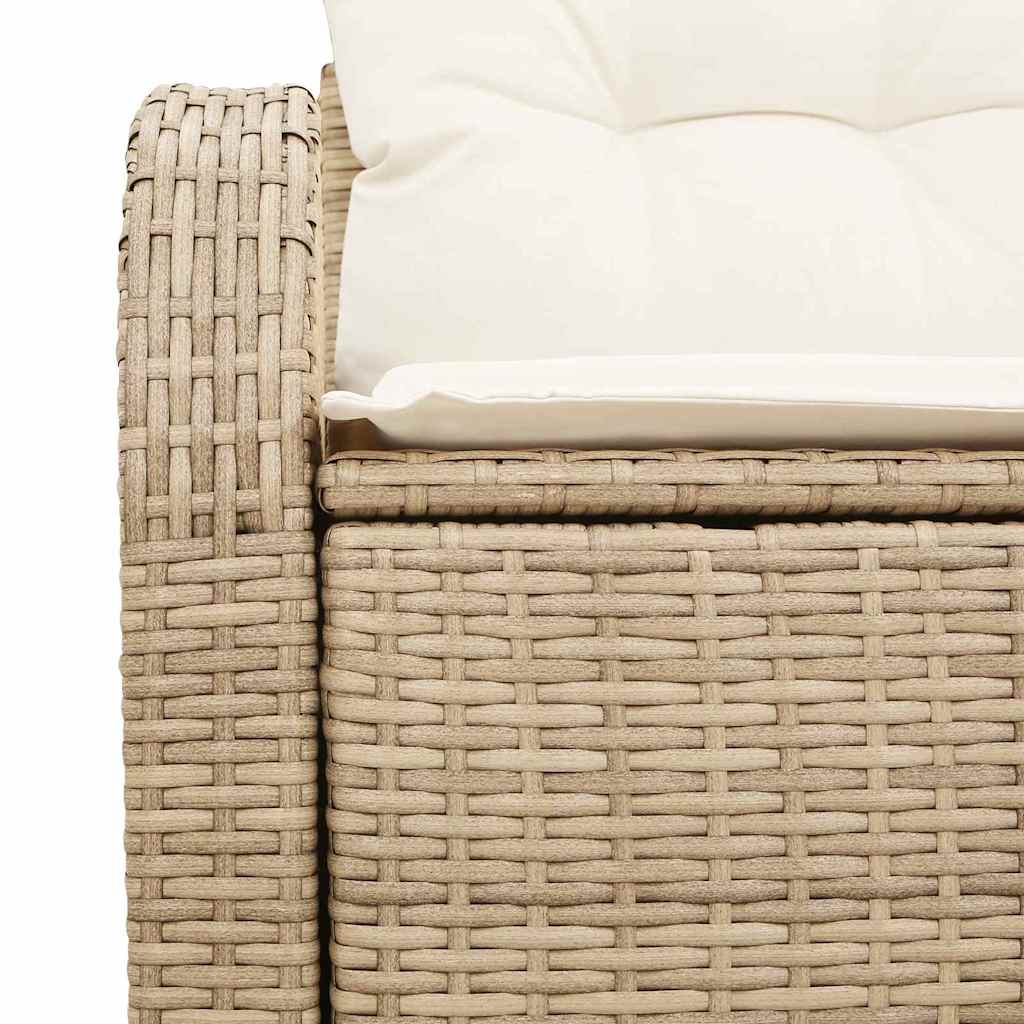 Divano da giardino con cuscino Beige 124 x 62 x 69cm polyrattan | homemem39