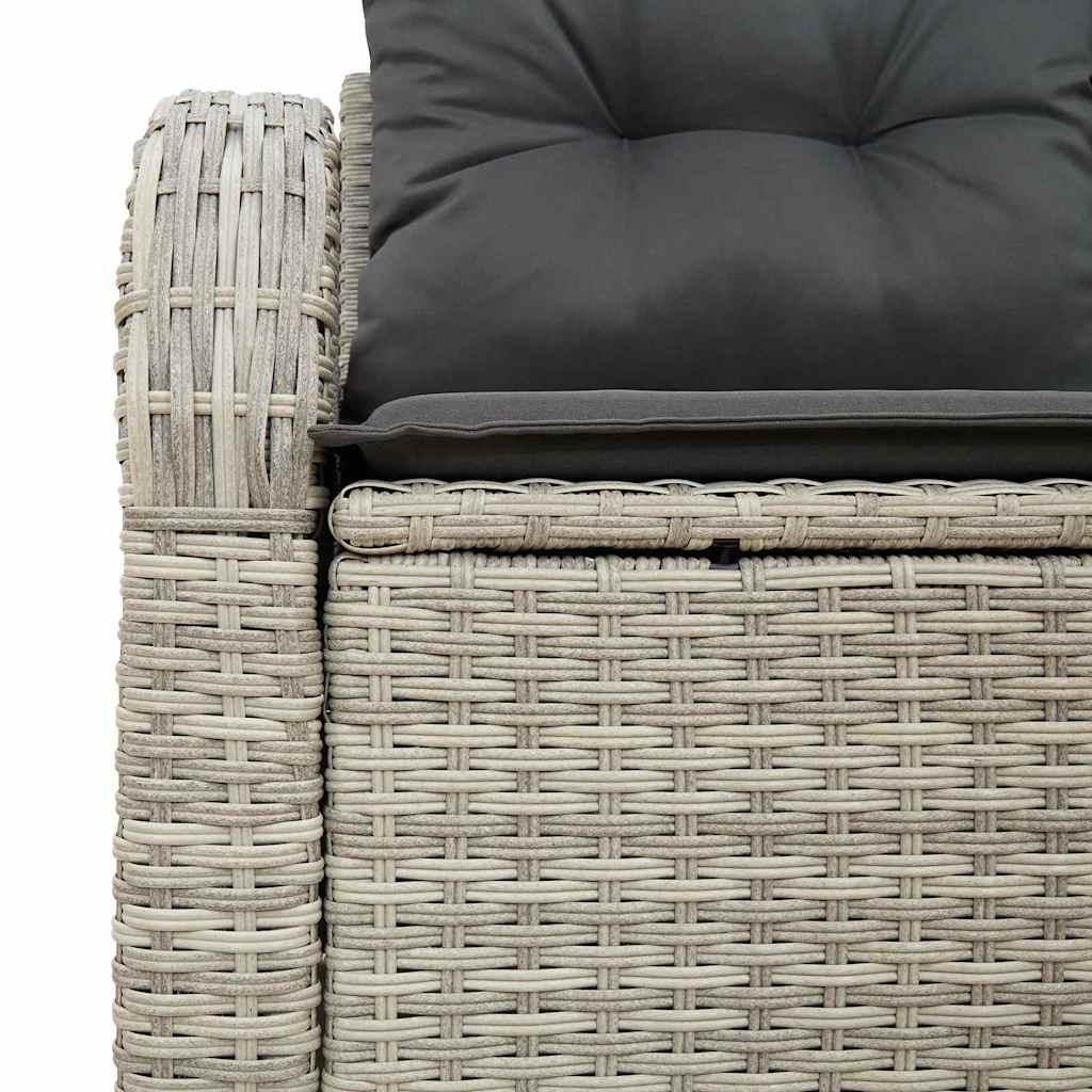 Divano da giardino Grigio chiaro 124 x 62 x 69cm polyrattan | homemem39