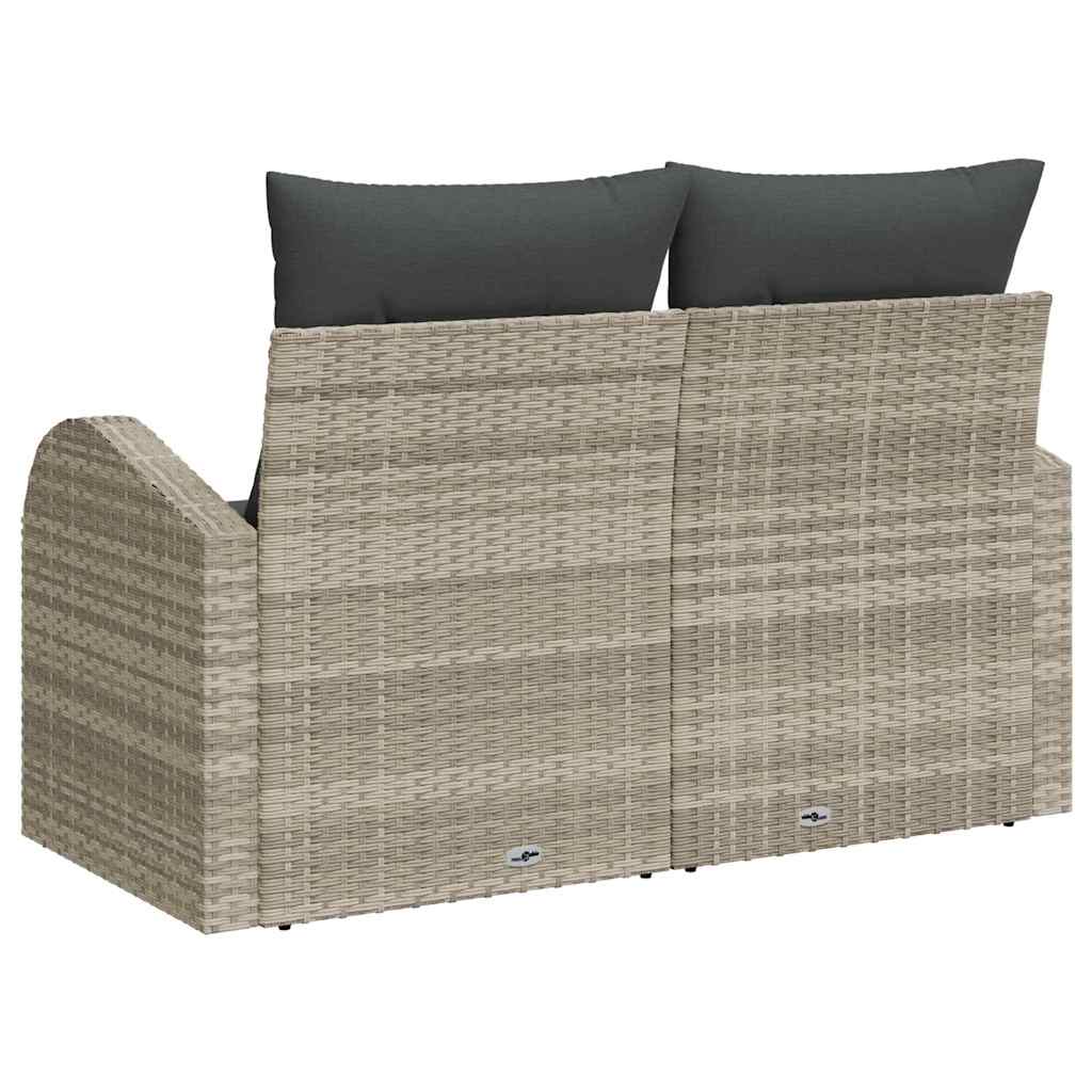 Divano da giardino Grigio chiaro 124 x 62 x 69cm polyrattan | homemem39