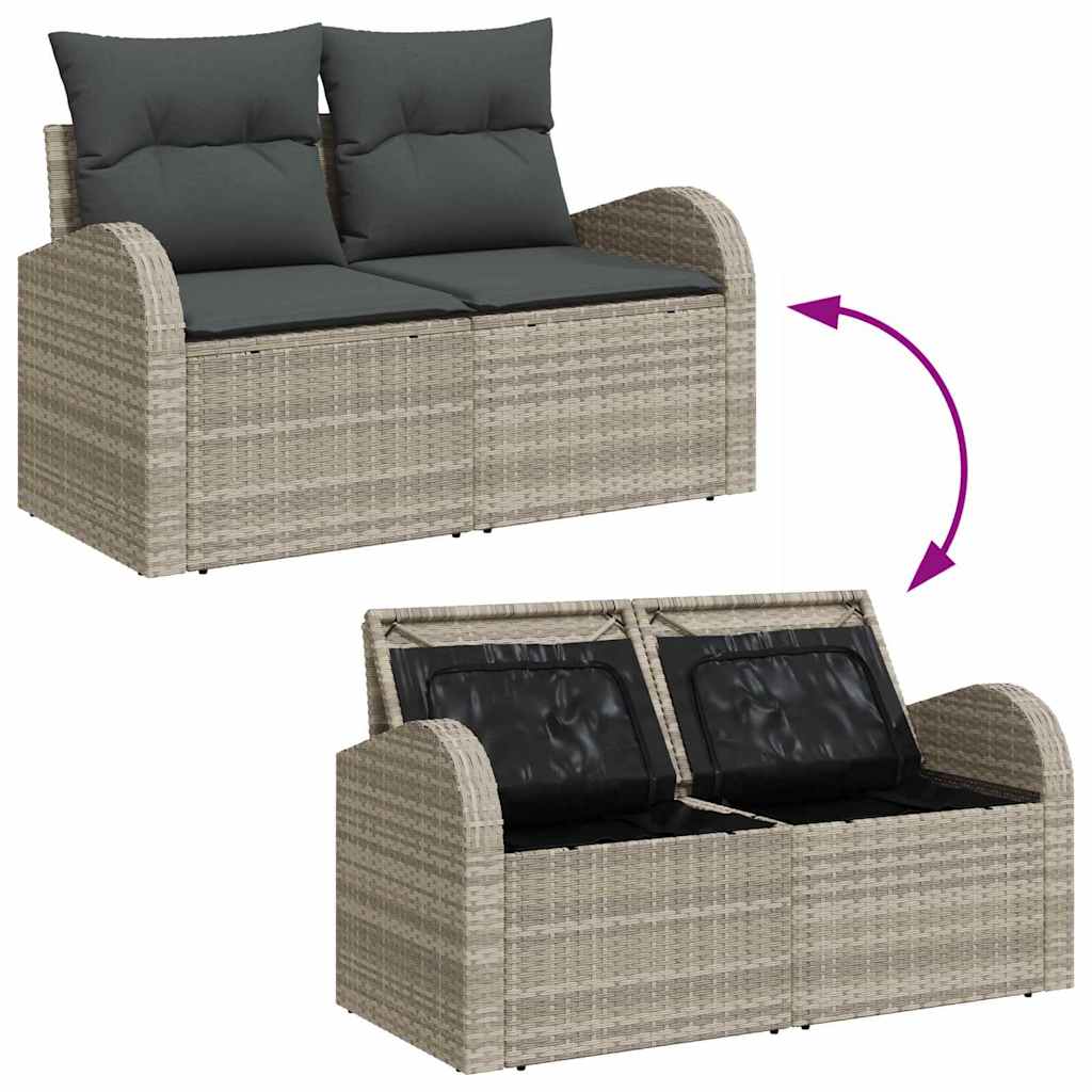 Divano da giardino Grigio chiaro 124 x 62 x 69cm polyrattan | homemem39