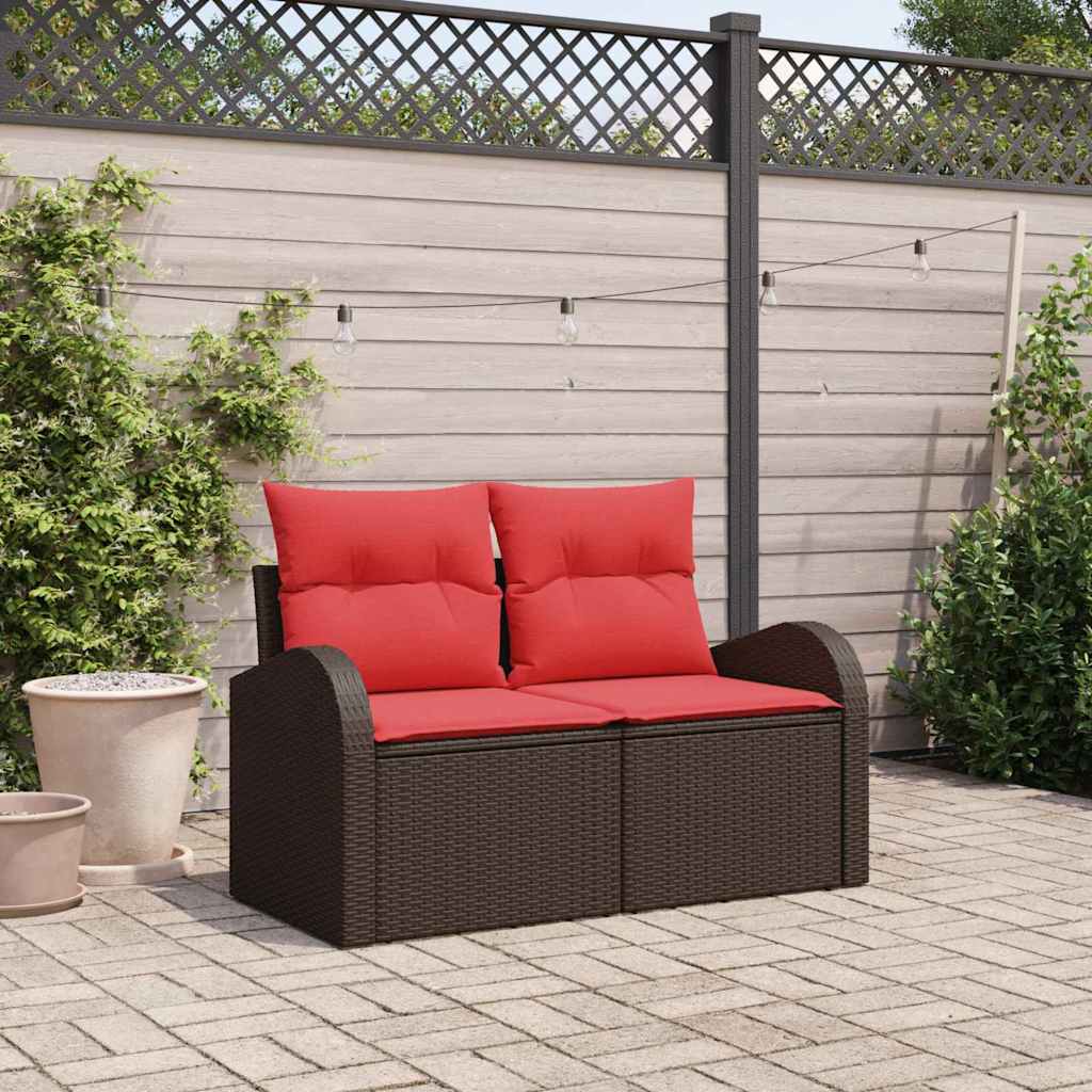 Divano da giardino Marrone 124 x 62 x 85cm polyrattan | homemem39