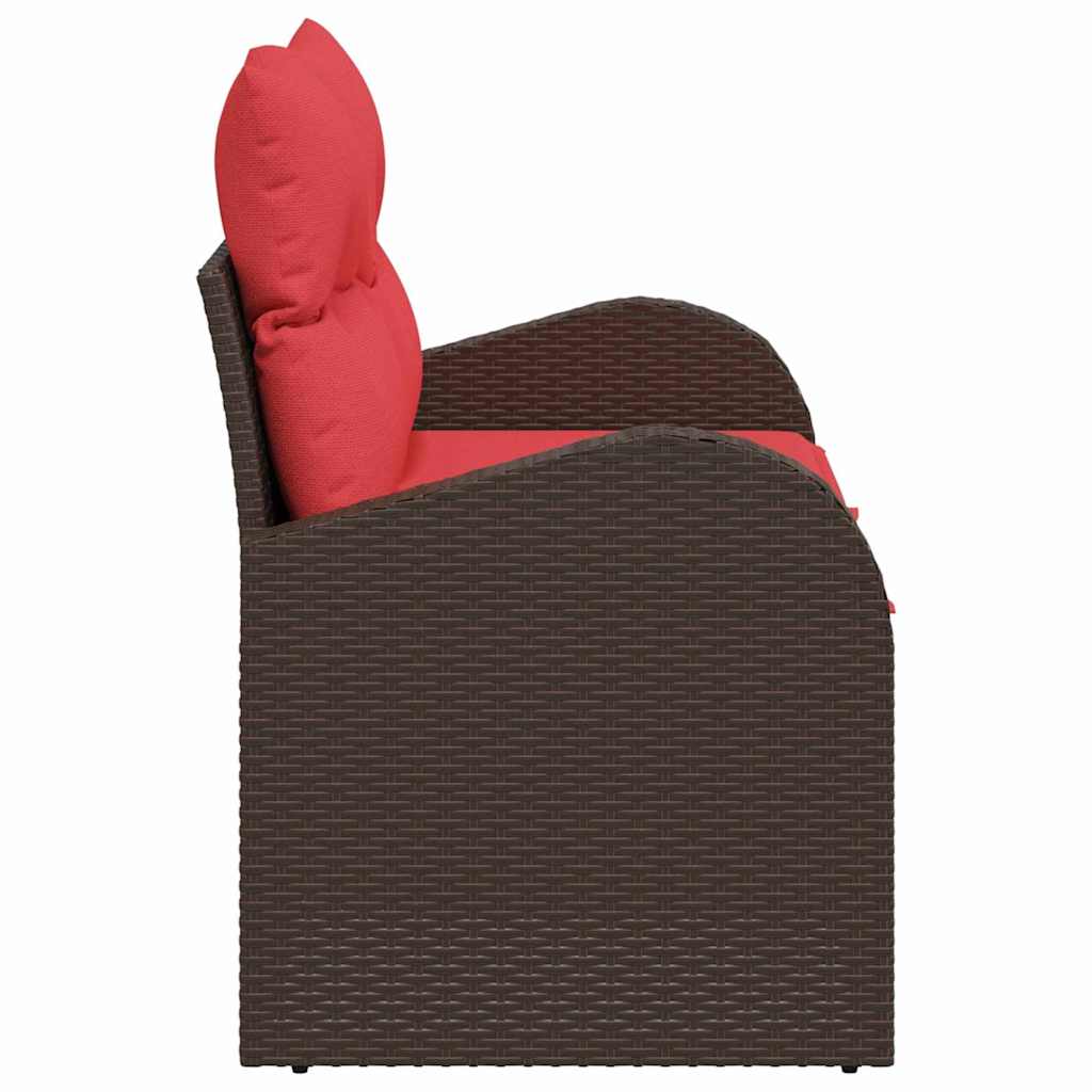 Divano da giardino Marrone 124 x 62 x 85cm polyrattan | homemem39