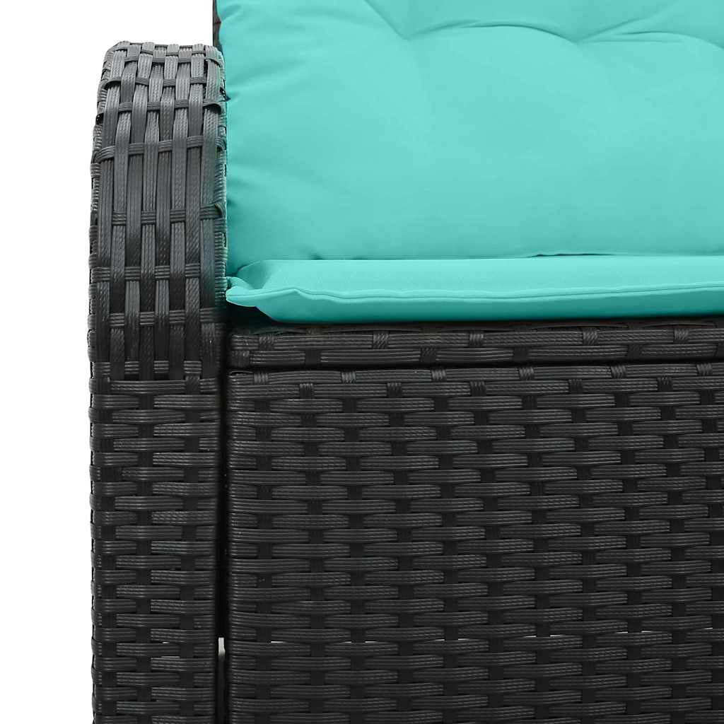 Divano da giardino Nero 124 x 62 x 85cm polyrattan
