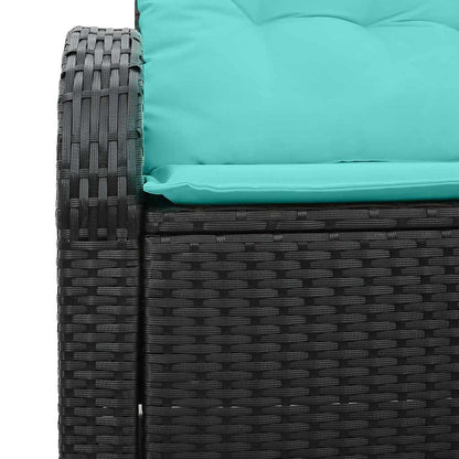 Divano da giardino Nero 124 x 62 x 85cm polyrattan