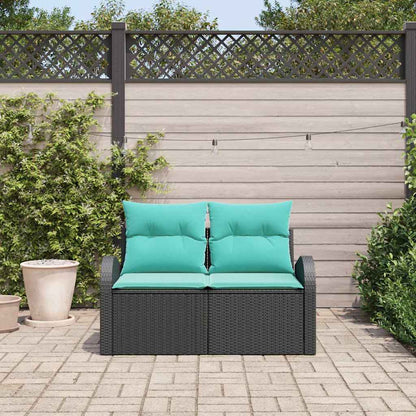 Divano da giardino Nero 124 x 62 x 85cm polyrattan