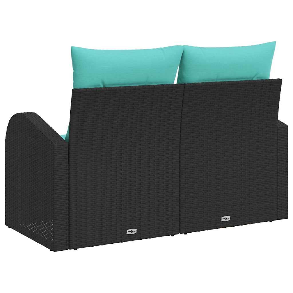 Divano da giardino Nero 124 x 62 x 85cm polyrattan