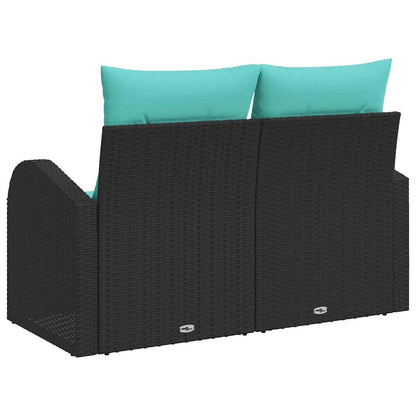 Divano da giardino Nero 124 x 62 x 85cm polyrattan