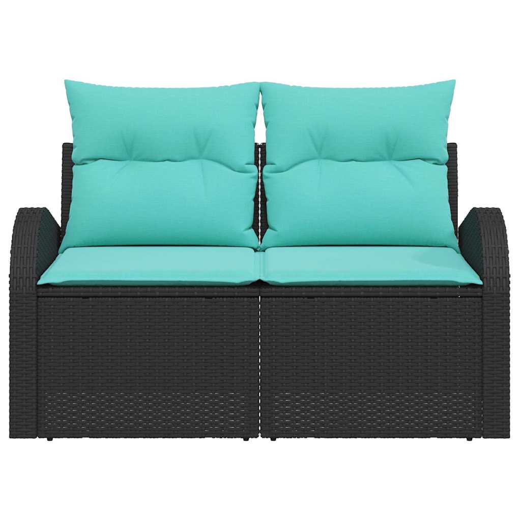 Divano da giardino Nero 124 x 62 x 85cm polyrattan