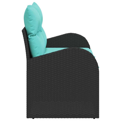 Divano da giardino Nero 124 x 62 x 85cm polyrattan