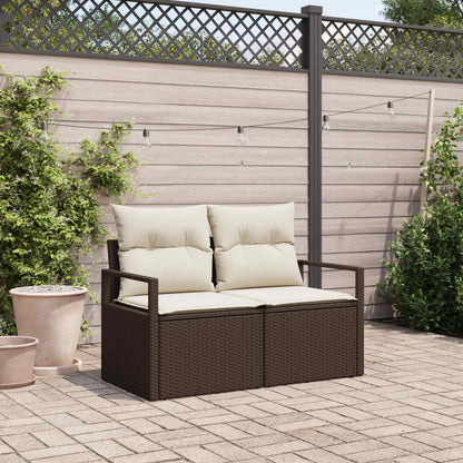 Divano da giardino con cuscino 120 x 62 x 69 cm. polyrattan
