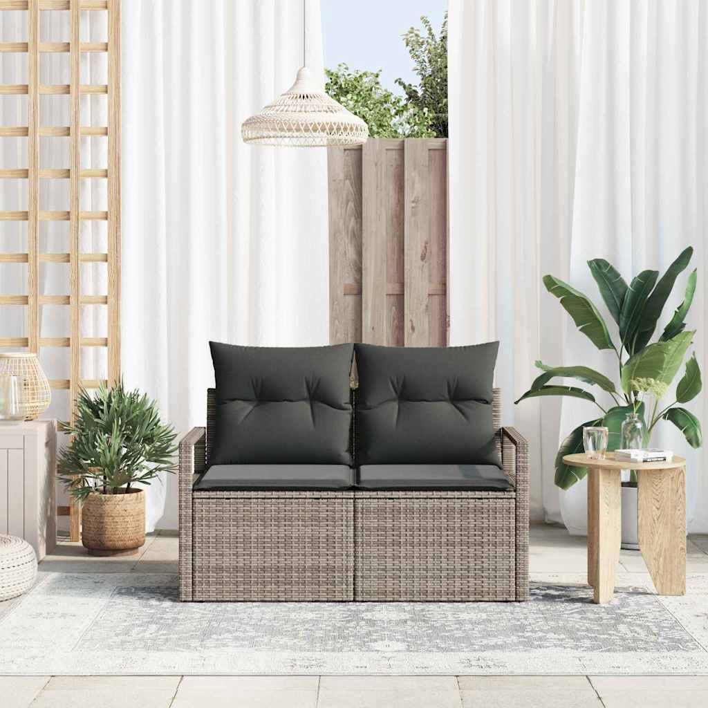 Divano da giardino con cuscino 120 x 62 x 69 cm. polyrattan | homemem39