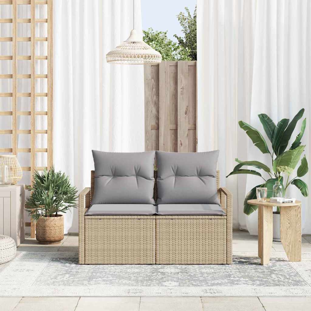 Divano da giardino con cuscino 120 x 62 x 69 cm. polyrattan | homemem39