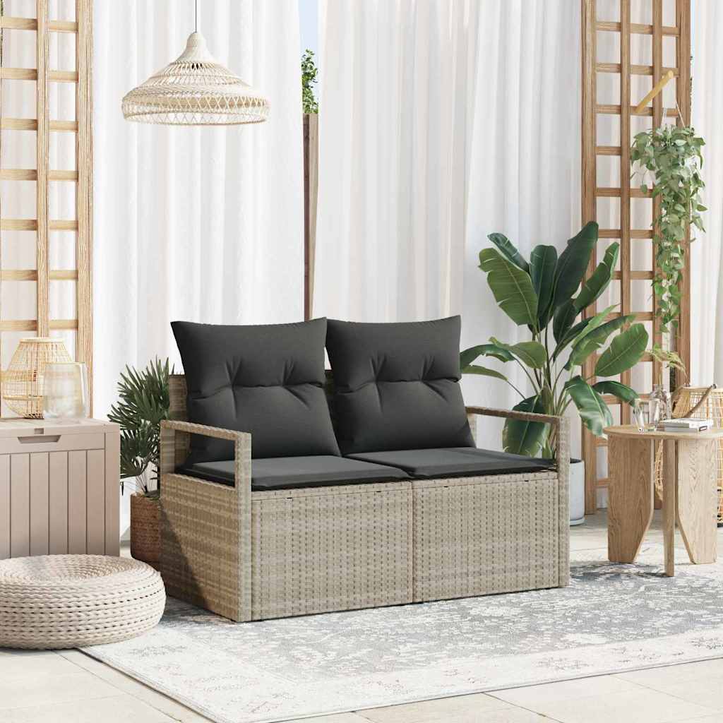 Divano da giardino con cuscino 120 x 62 x 69 cm. polyrattan | homemem39