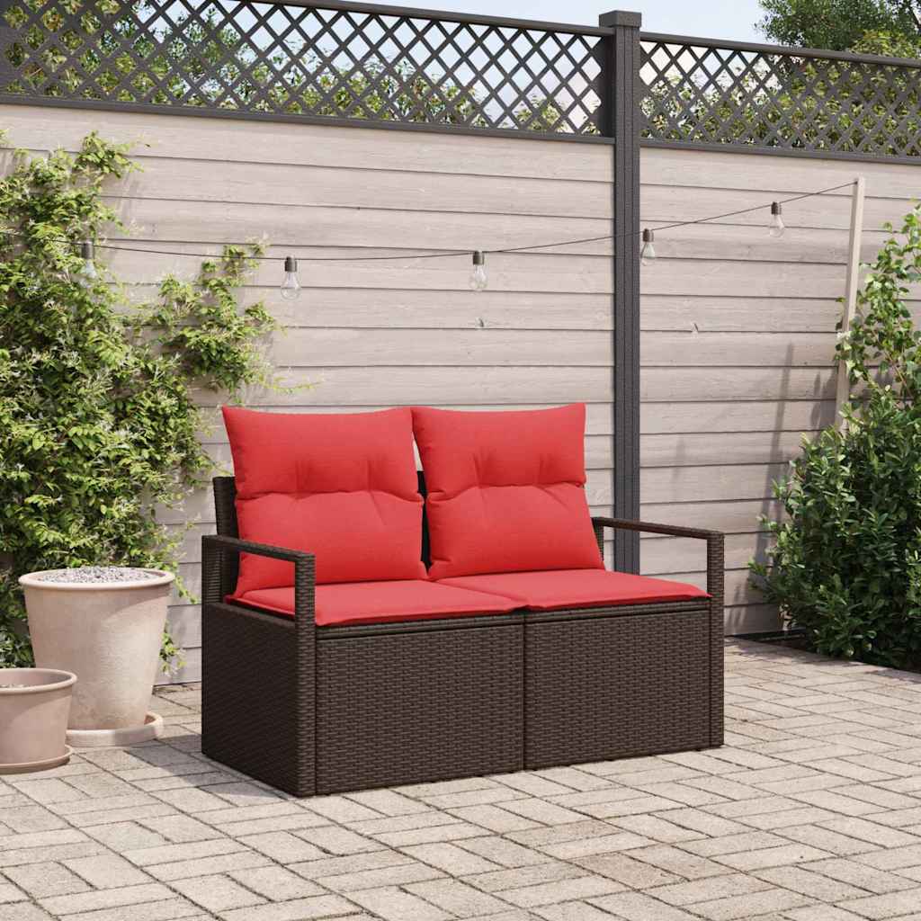 Divano da giardino con cuscino 120 x 62 x 69 cm. polyrattan | homemem39
