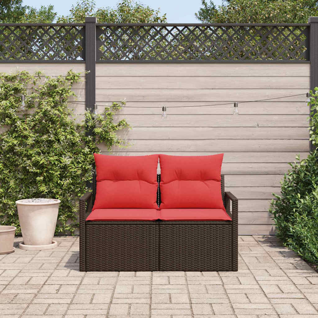Divano da giardino con cuscino 120 x 62 x 69 cm. polyrattan