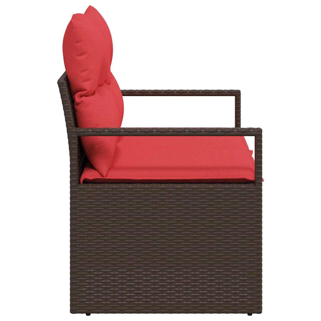 Divano da giardino con cuscino 120 x 62 x 69 cm. polyrattan