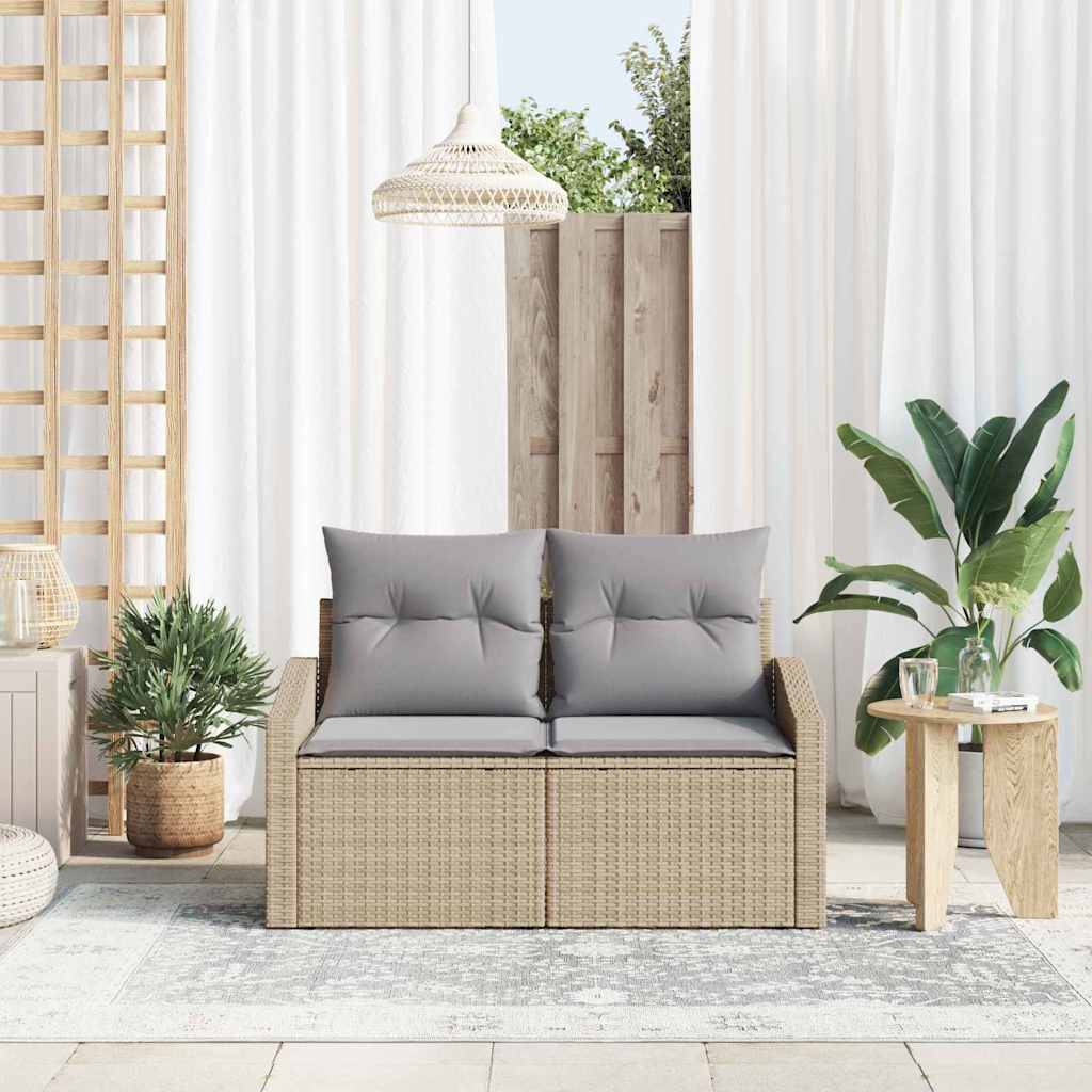 Divano da giardino con cuscino 123 x 62 x 69 cm polyrattan | homemem39