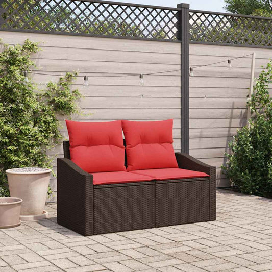 Divano da giardino Marrone 123 x 62 x 69cm polyrattan | homemem39