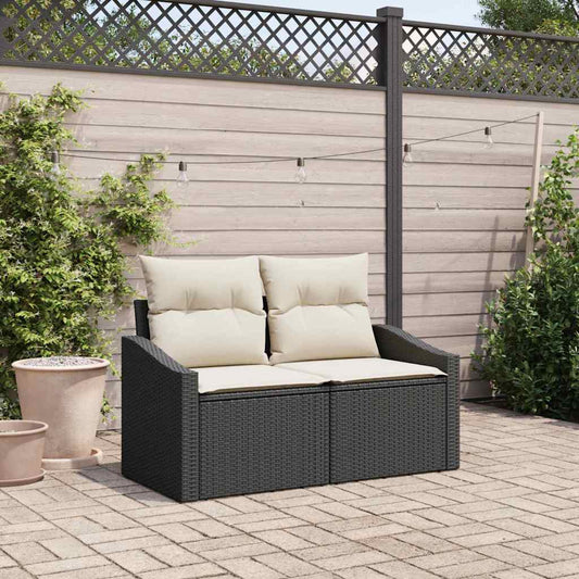 Divano da giardino con cuscino 123 x 62 x 69 cm polyrattan