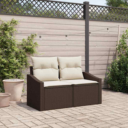 Divano da giardino con cuscino 123 x 62 x 69 cm polyrattan | homemem39