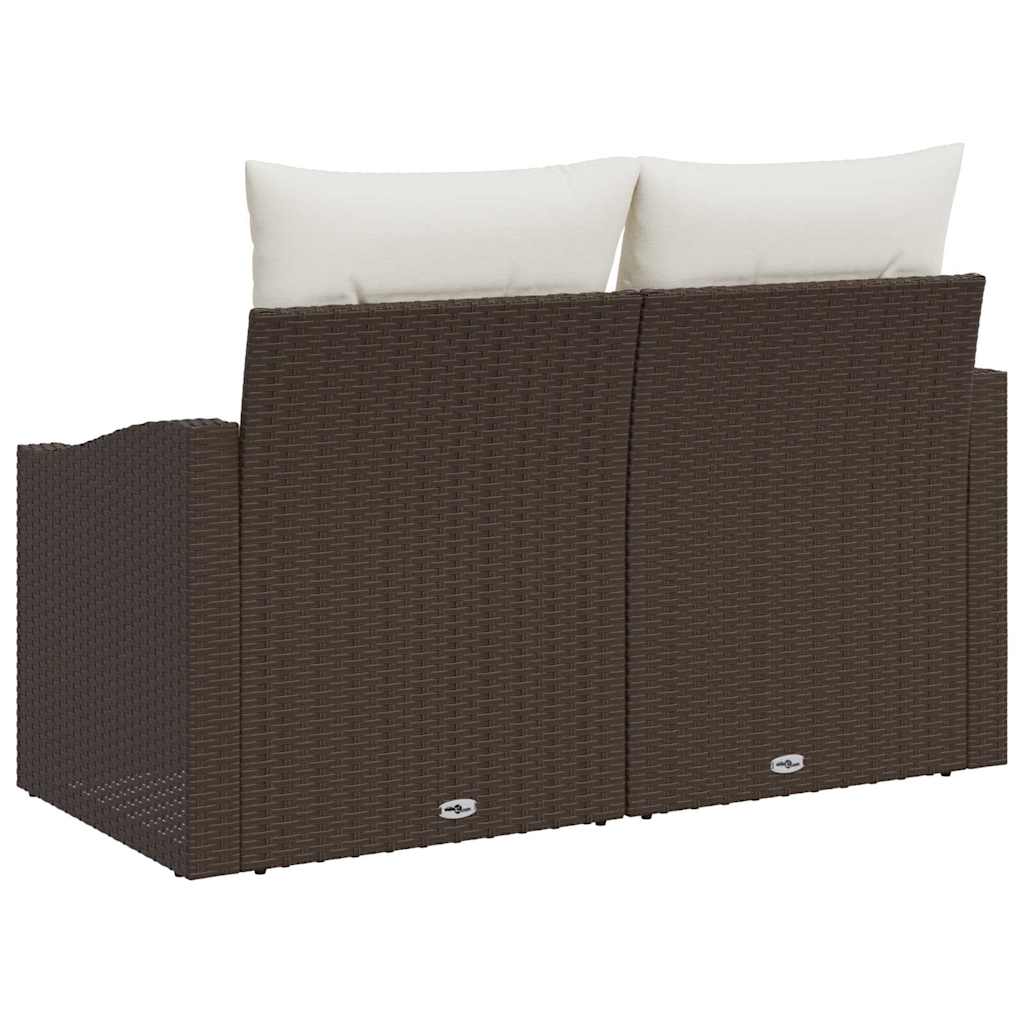 Divano da giardino con cuscino 123 x 62 x 69 cm polyrattan | homemem39