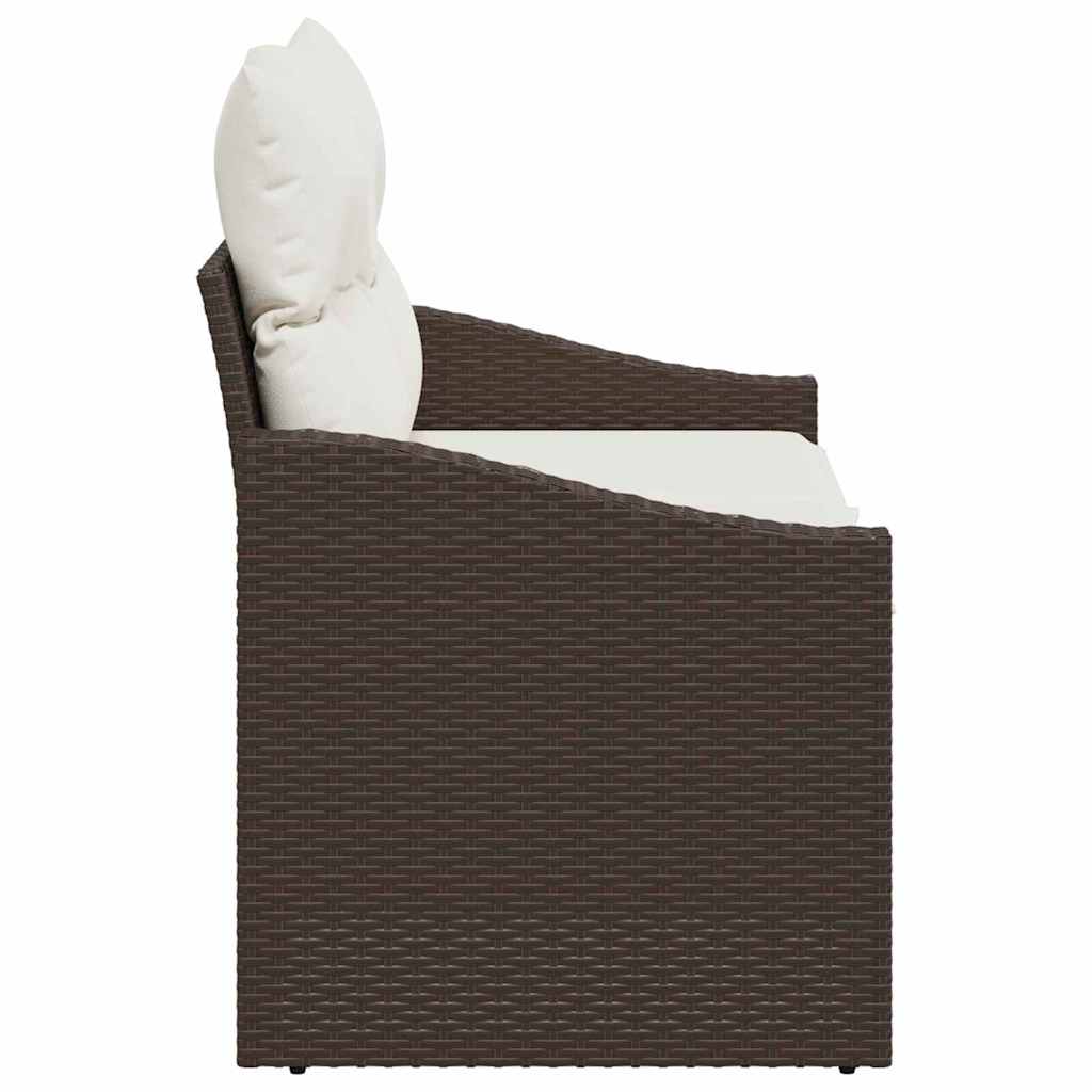 Divano da giardino con cuscino 123 x 62 x 69 cm polyrattan | homemem39