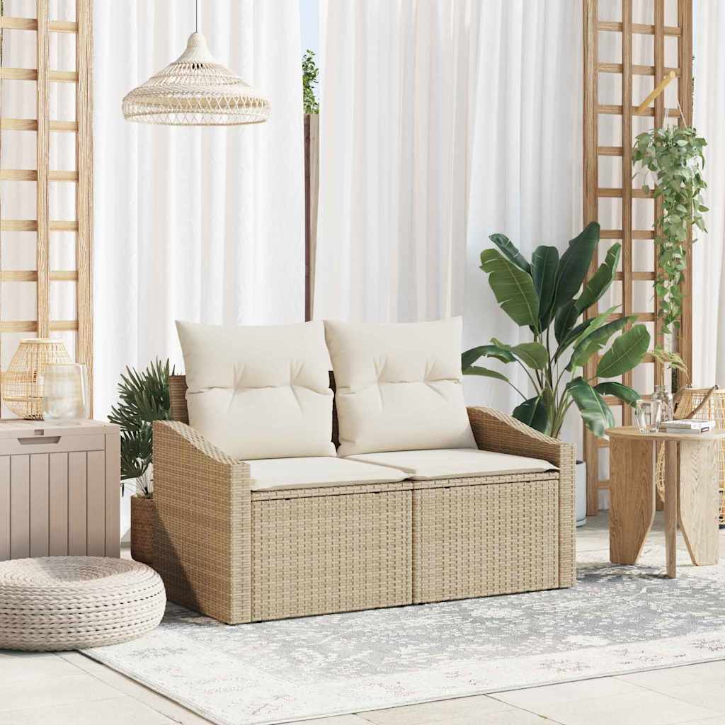 Divano da giardino con cuscino 123 x 62 x 69 cm polyrattan | homemem39