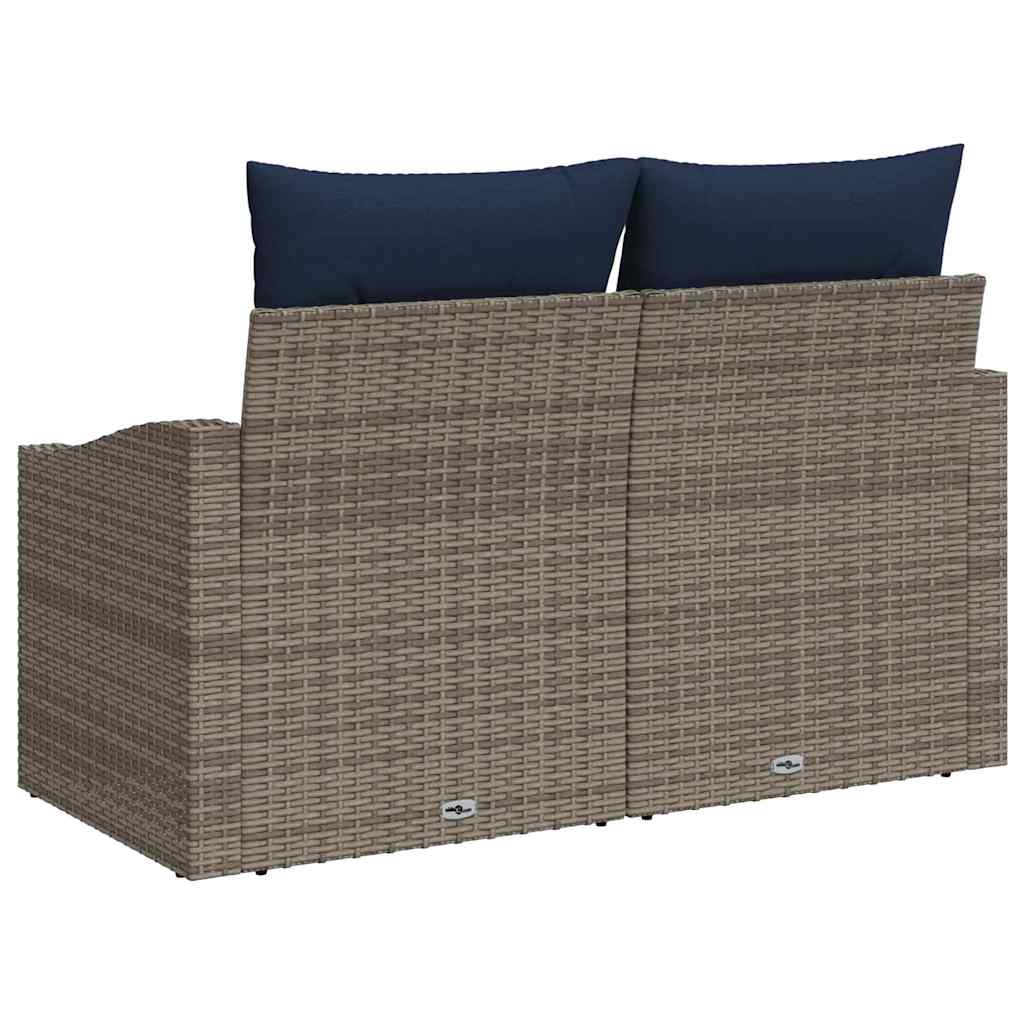 Divano da giardino Grigio 123 x 62 x 69cm polyrattan | homemem39