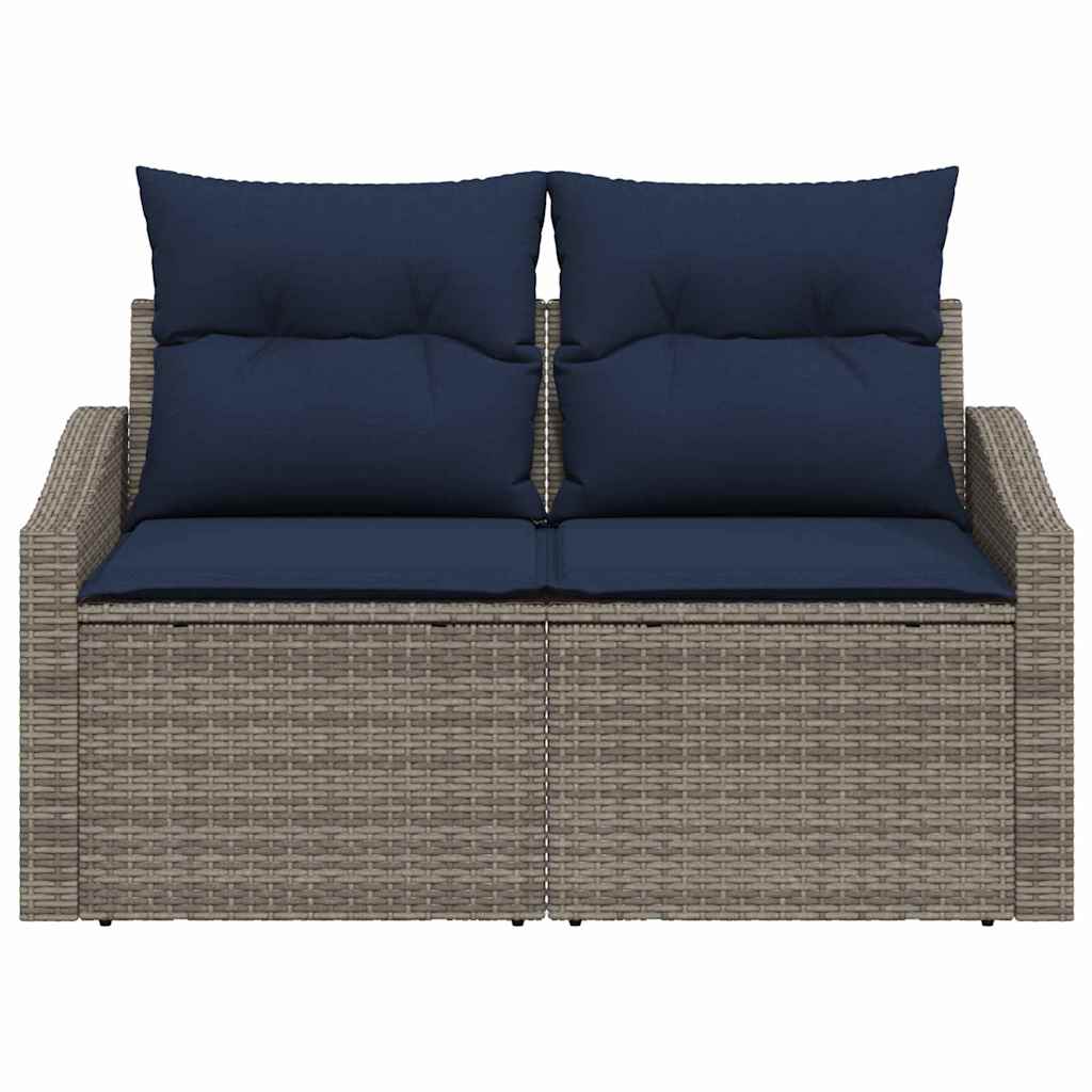 Divano da giardino Grigio 123 x 62 x 69cm polyrattan | homemem39
