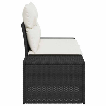 Divano da giardino con cuscino Nero 184 x 62 x 69 cm polyrattan | homemem39