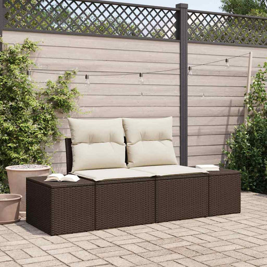 Divano da giardino Marrone 184 x 62 x 69 cm polyrattan