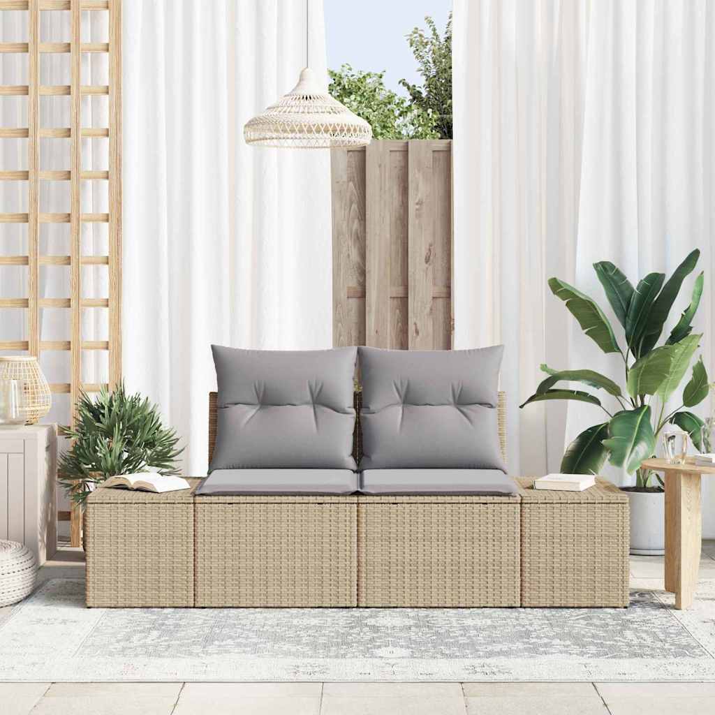 Divano da giardino Beige 184 x 62 x 69 cm polyrattan | homemem39