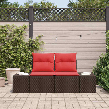 Divano da giardino con cuscino 184 x 62 x 69 cm polyrattan | homemem39