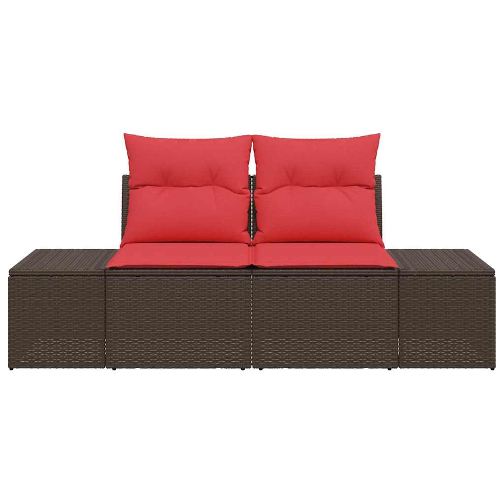 Divano da giardino con cuscino 184 x 62 x 69 cm polyrattan | homemem39