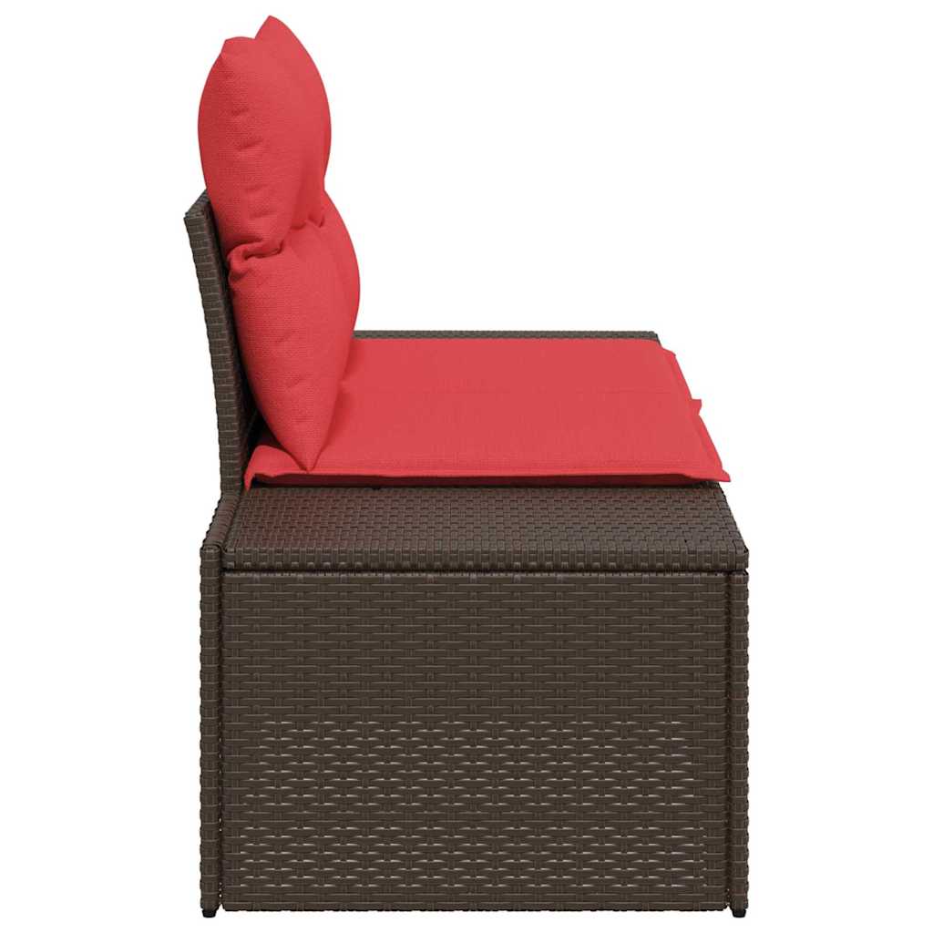Divano da giardino con cuscino 184 x 62 x 69 cm polyrattan | homemem39