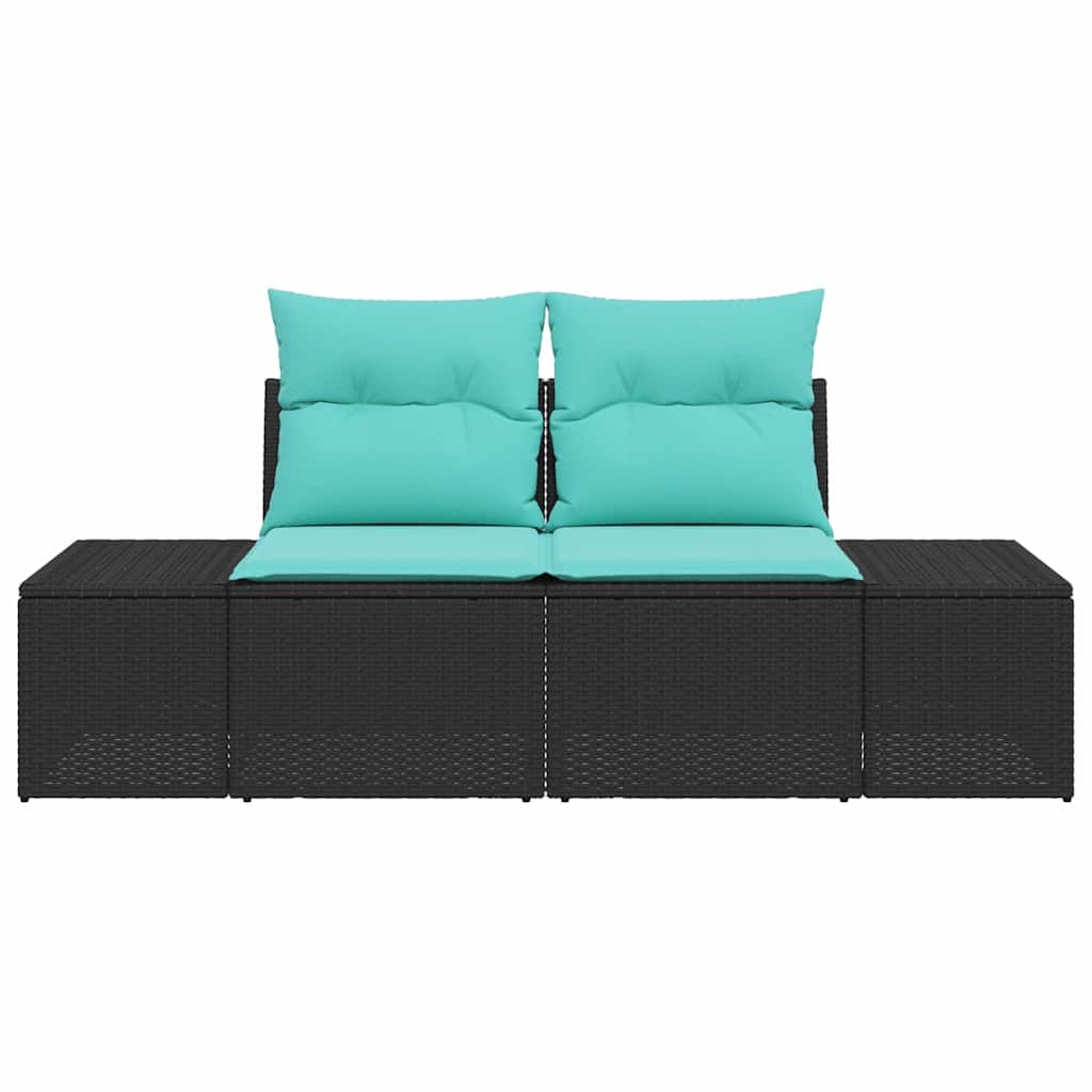 Divano da giardino con cuscino 184 x 62 x 69 cm polyrattan