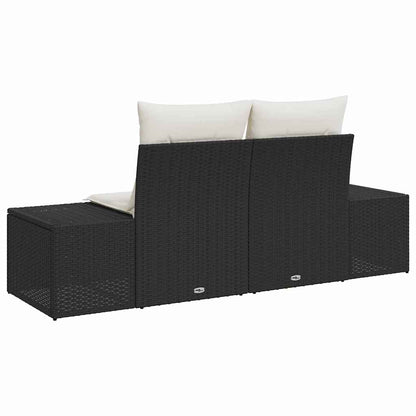 Divano da giardino con cuscino Nero 184 x 62 x 69 cm polyrattan | homemem39