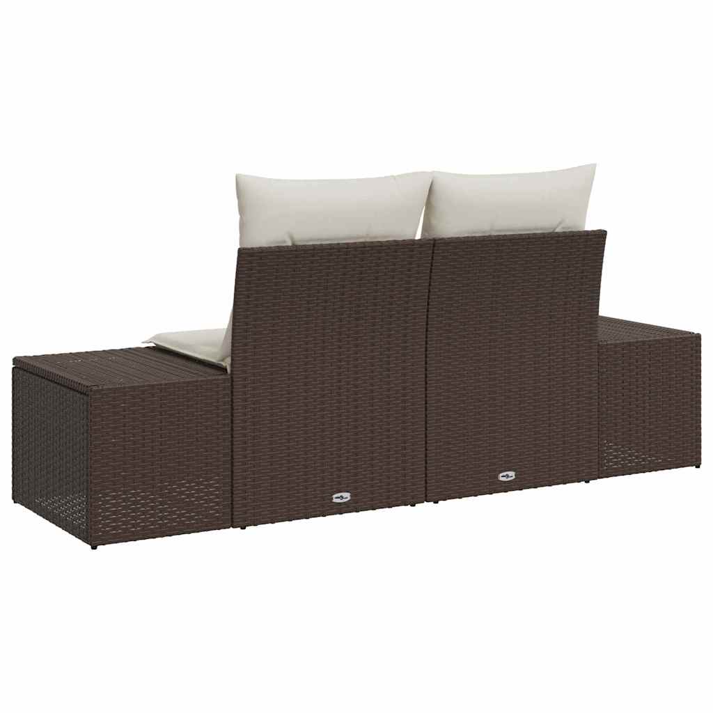 Divano da giardino Marrone 184 x 62 x 69 cm polyrattan | homemem39