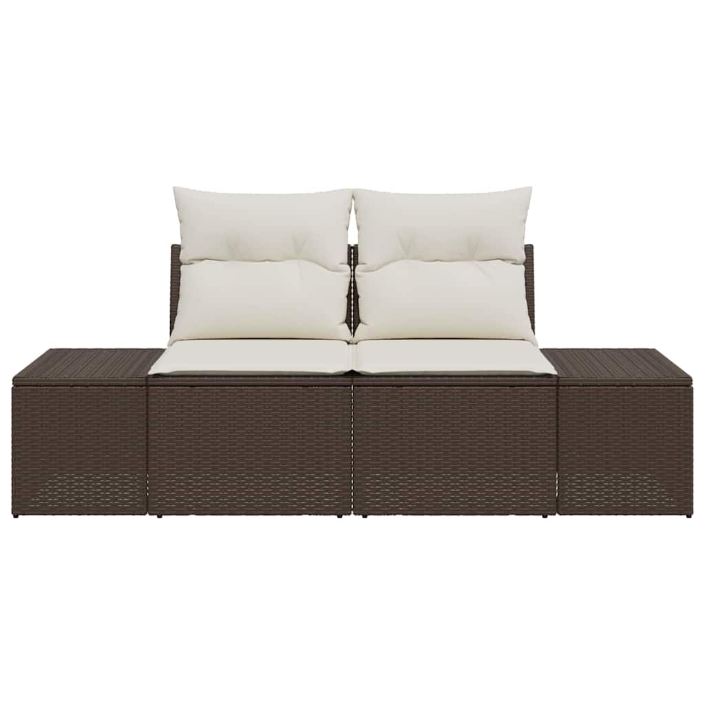 Divano da giardino Marrone 184 x 62 x 69 cm polyrattan | homemem39