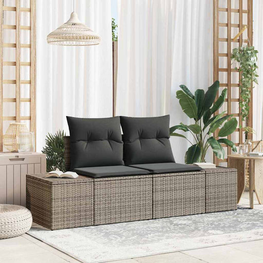 Divano da giardino Grigio 184 x 62 x 69 cm polyrattan